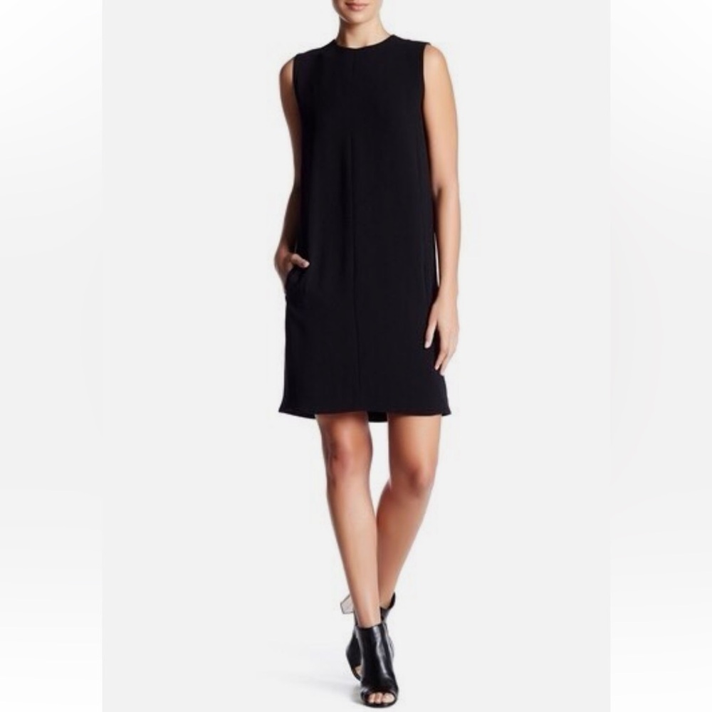 Vince Sleeveless Shift Dress Black, Size 2